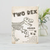 Invitation Deux Rex Dinosaur fête d'anniversaire (Debout devant)