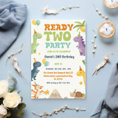 Invitation Deux Rex Ready Deux Fêtes, Garçon Deuxième Fête An