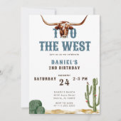Invitation Deux Rodeo Occidental de l'Ouest Cowboy 2e Anniver (Devant)