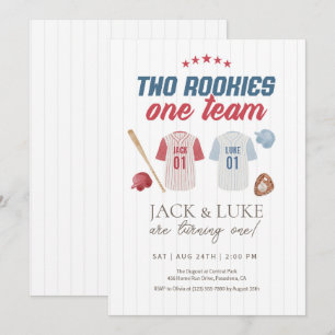 Invitation Deux Rookies Un Team Baseball Twin Brother