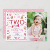 Invitation Deux rose douce 2e anniversaire de la Saint-Valent (Devant / Derrière)