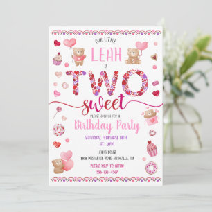 Invitation Deux roses douces 2e anniversaire Saint-Valentin