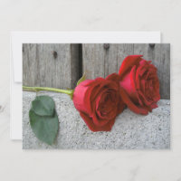 Deux roses rouges et un mariage en bois de grange