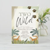 Invitation Deux Safari Wild Tiger Jungle 2e anniversaire (Debout devant)