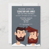 Invitation Deux Salles De Dessin Avec Larmes À Thème Mariage (Devant)