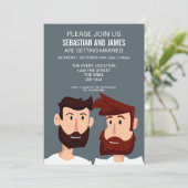 Invitation Deux Salles De Dessin Avec Larmes À Thème Mariage (Debout devant)