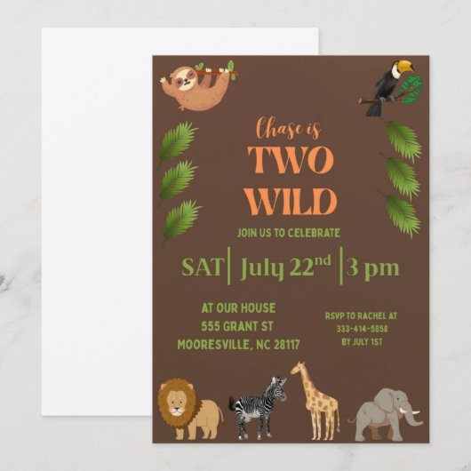Invitation deux sauvages  (Devant / Derrière)