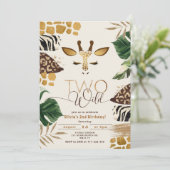 Invitation Deux sauvages Modern Safari or 2ème anniversaire (Debout devant)