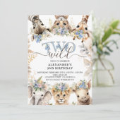 Invitation DEUX SAUVAGES | Safari Jungle Animaux 2e anniversa (Debout devant)