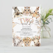 Invitation DEUX SAUVAGES | Safari Jungle Animaux 2ème anniver (Debout devant)