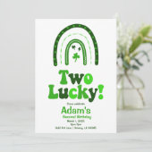 Invitation Deux Shamrocks chanceux (Debout devant)