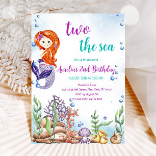 Invitation Deux sirène de mer 2e anniversaire