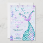 Invitation Deux sirène de mer 2e anniversaire (Devant)