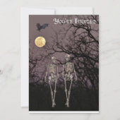 Invitation Deux Skeletons Marchent À Travers La Forêt Hantée (Devant)