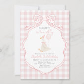 Invitation Deux sodomie fille oie rose bow 2e anniversaire (Devant)