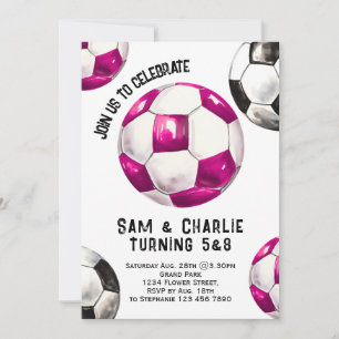 Invitation Deux soeurs jumelles Deux soeurs Jumeaux soccer An