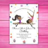 Invitation Deux soeurs jumelles Gymnastique Anniversaire