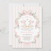 Invitation Deux soies soyeux soyeux Bow rose Filles soeurs An (Devant)