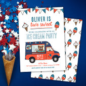 Invitation Deux Soirée Crème de Glace Douce 2e anniversaire