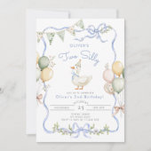 Invitation Deux sots Goose Boy 2e anniversaire (Devant)