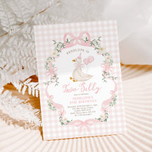 Deux sottes oie rose Bow Girl 2e anniversaire