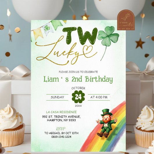 Invitation Deux St Patricks Chanceux Anniversaire