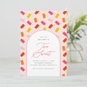 Invitation Deux sucreries Gummy Bear Girls 2e anniversaire (Debout devant)
