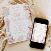 Invitation Deux sucreries pastel gâteaux sucrés 2e anniversai