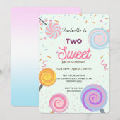 Invitation Deux sucreries sucrées et des arroses 2e fille d'a (Devant / Derrière)