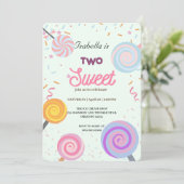 Invitation Deux sucreries sucrées et des arroses 2e fille d'a (Debout devant)
