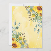 Invitation Deux Sunflower Wild Safari Animaux 2e anniversaire (Dos)