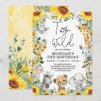 Deux Sunflower Wild Safari Animaux 2e anniversaire