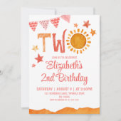 Invitation Deux Sunshine 2e anniversaire (Devant)