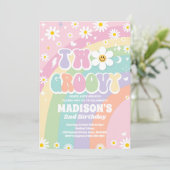 Invitation Deux Super 2e anniversaire Rainbow Peace Love Part (Debout devant)