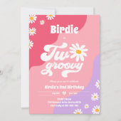 Invitation Deux Super 2ème anniversaire de fête Boho Retro Da (Devant)