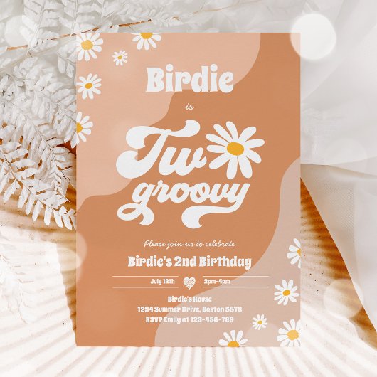 Invitation Deux Super 2ème anniversaire de fête Boho Retro Da