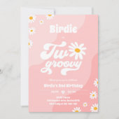 Invitation Deux Super 2ème anniversaire de fête Boho Retro Da (Devant)