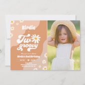 Invitation Deux Super 2ème anniversaire de fête Boho Retro Da (Devant)