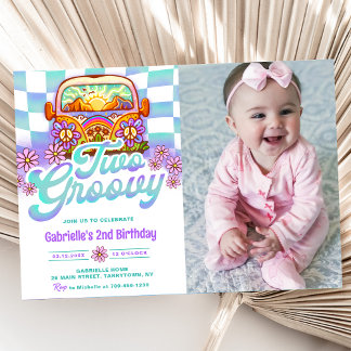 Invitation Deux Super 2ème anniversaire de la fête Boho Flora