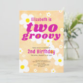 Invitation Deux Super 2ème anniversaire Hippie de puissance F (Debout devant)