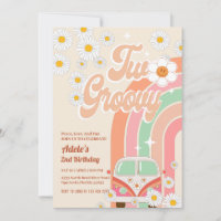 Deux Super 2ème anniversaire Pink Daisy Rainbow Va