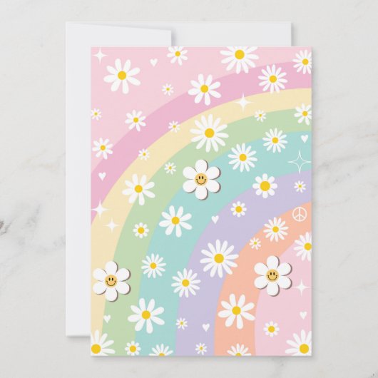 Invitation Deux Super 5e anniversaire Rainbow Peace Love Part (Dos)