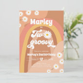 Invitation Deux Super deuxième anniversaire 2e Retro Boho Dai (Debout devant)