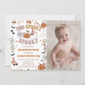 Invitation Deux Super Éffrayants Halloween jolie photo d'anni (Devant)