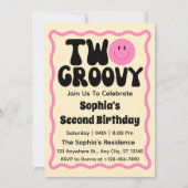 Invitation Deux Super fille 2e anniversaire (Devant)