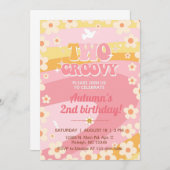 Invitation Deux Super fille 2ème anniversaire invitation, inv (Devant / Derrière)