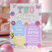 Invitation Deux Super Preppy Varsity Patch 2e fête d'annivers