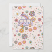 Invitation Deux Super Retro Daisy Rainbow 2e anniversaire (Dos)