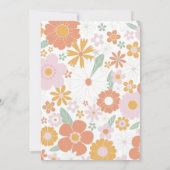 Invitation Deux Super Retro Floral premier anniversaire Invit (Dos)