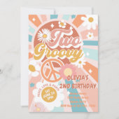 Invitation Deux Super Retro Sunshine Daisy Boho 2e anniversai (Devant)